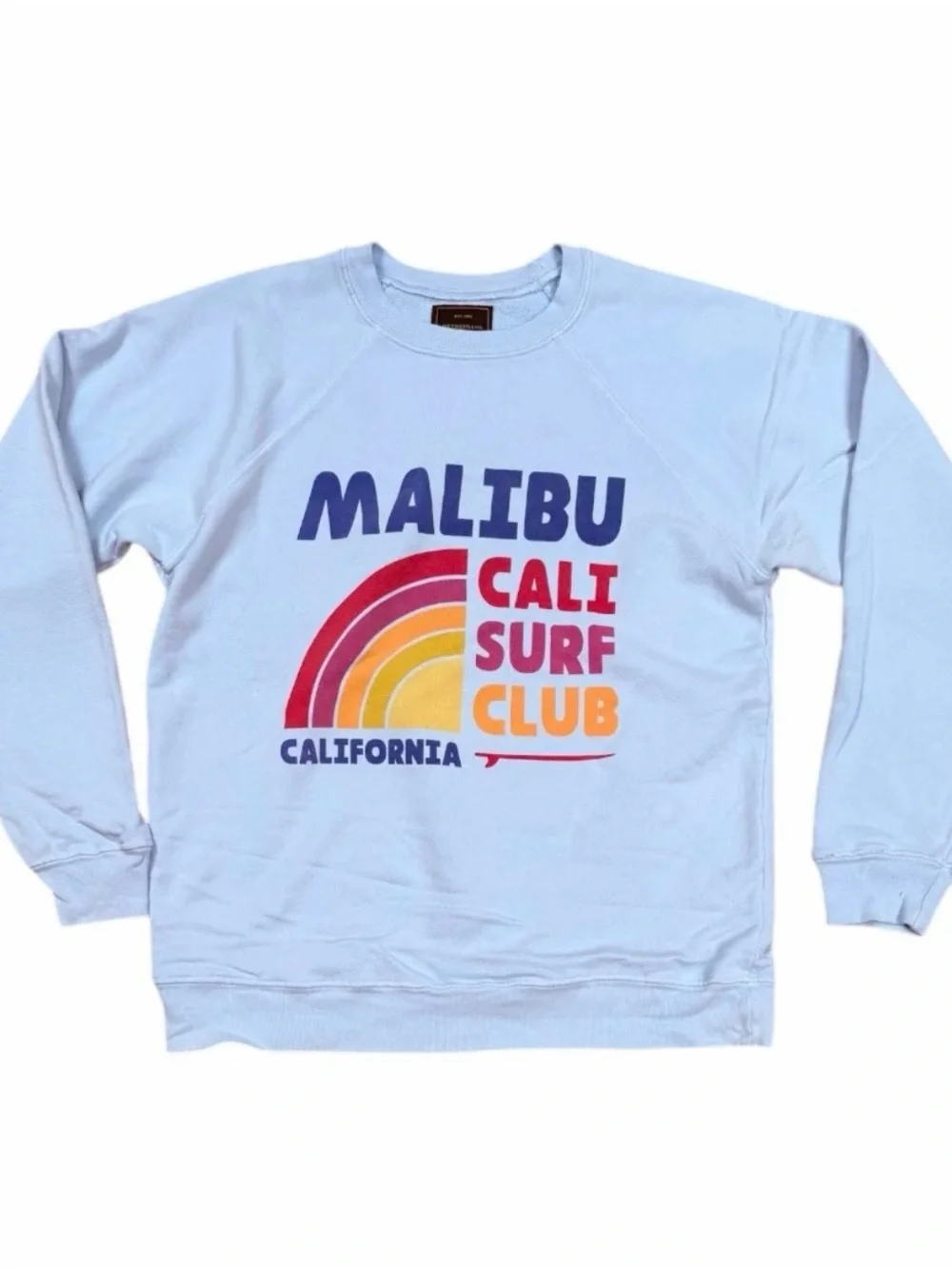 Retrofete Light Blue Malibu Cali Surf Club Graphic Sweatshirt